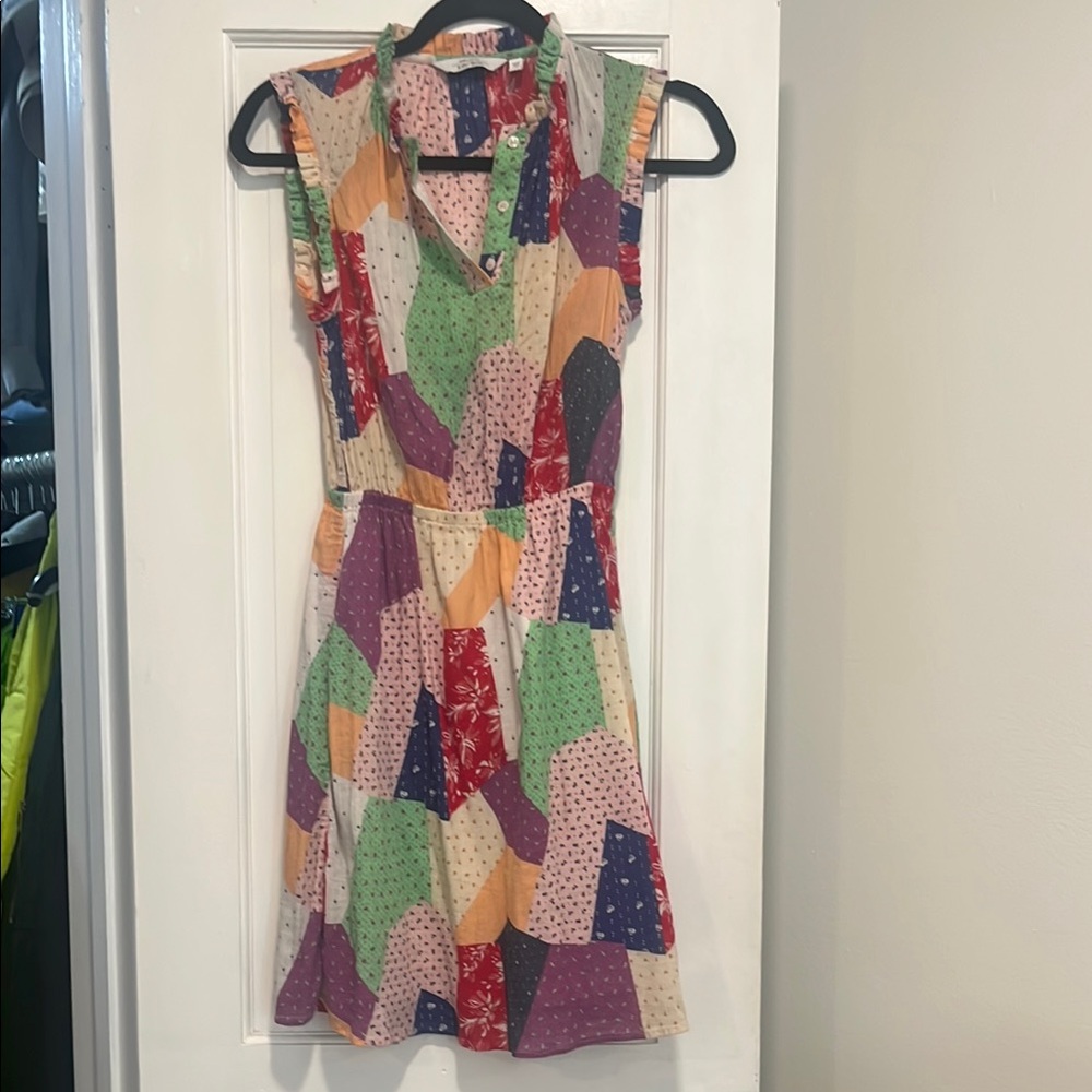Colorful Patchwork Sleeveless Dress